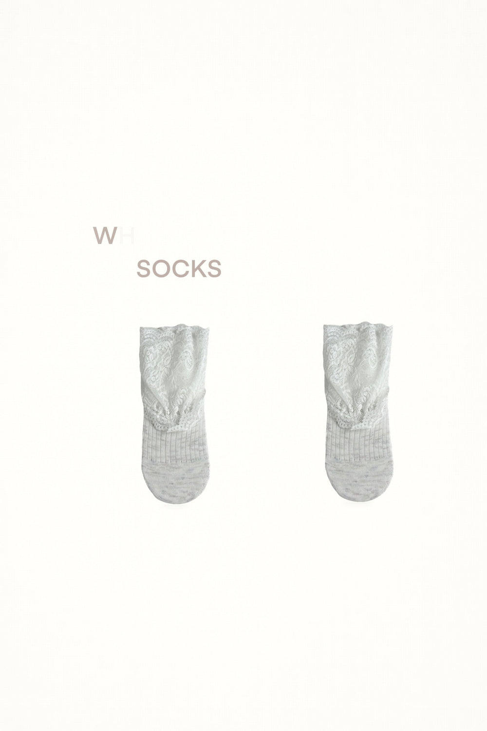 White Socks - Lace Cuff Socks - Mid-Calf
