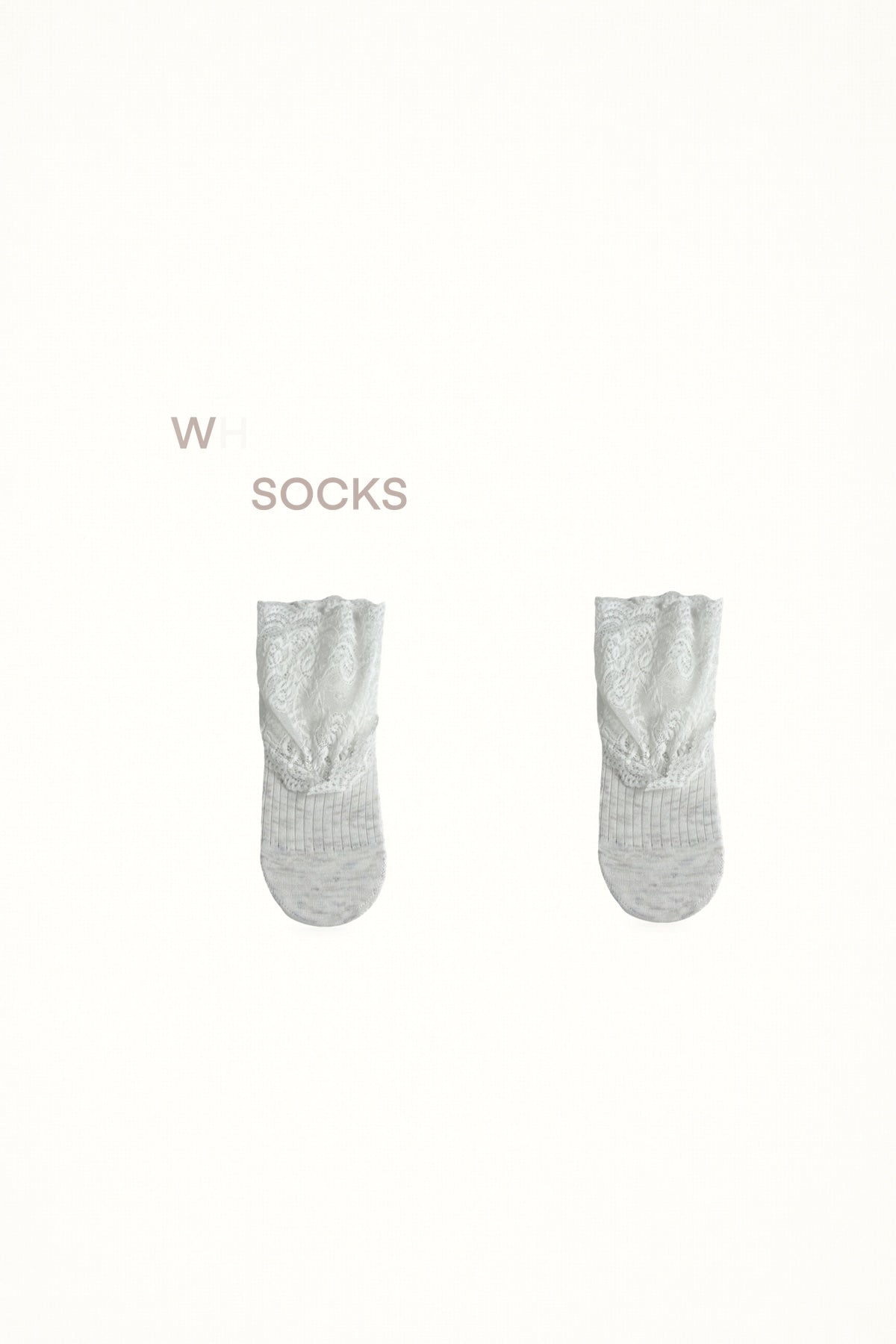 White Socks - Lace Cuff Socks - Mid-Calf