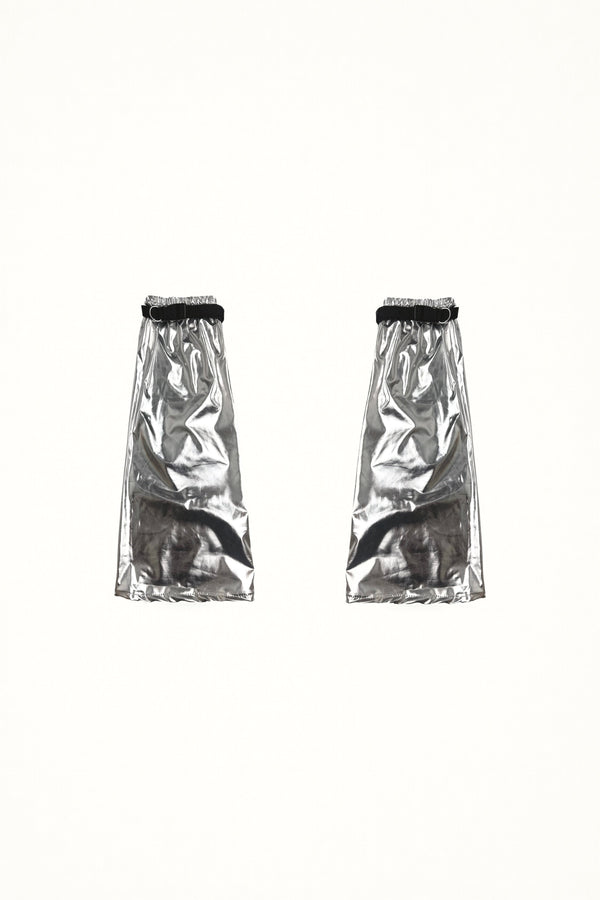 White Socks - Metallic Leg Covers - Silver