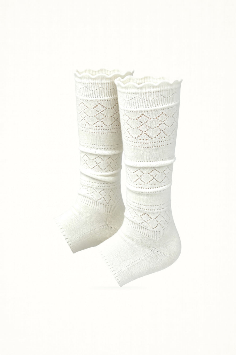 White Socks - Open-Toe Slouch Covers - Mid-Calf