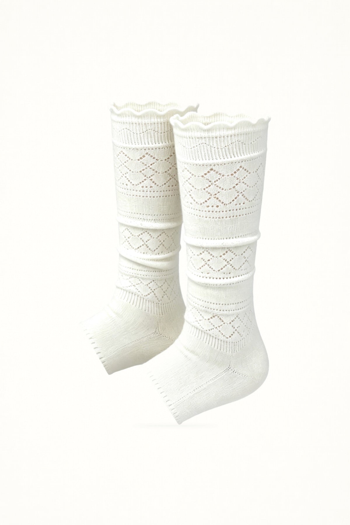 White Socks - Open-Toe Slouch Covers - Mid-Calf