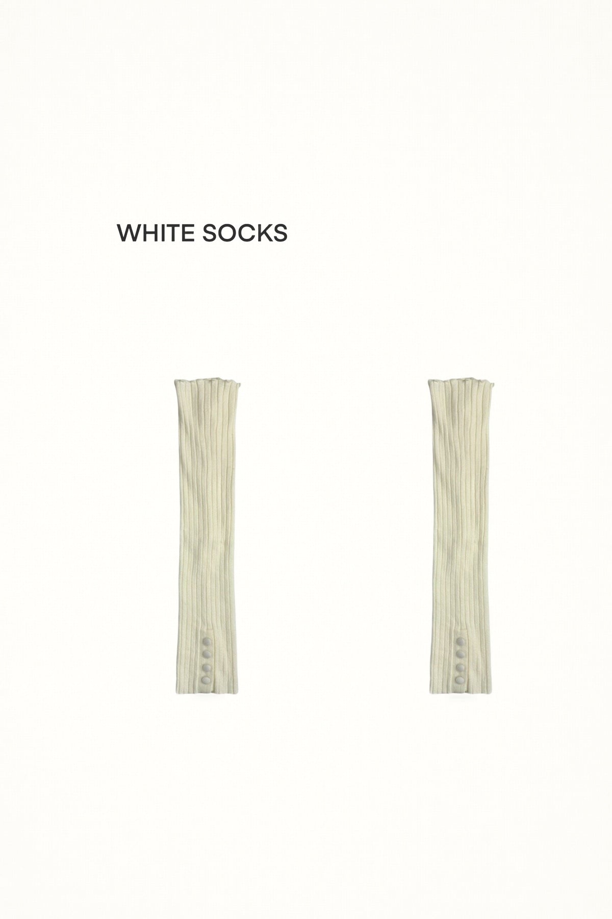 White Socks - Ribbed Slouch Leg Covers - 60 cm