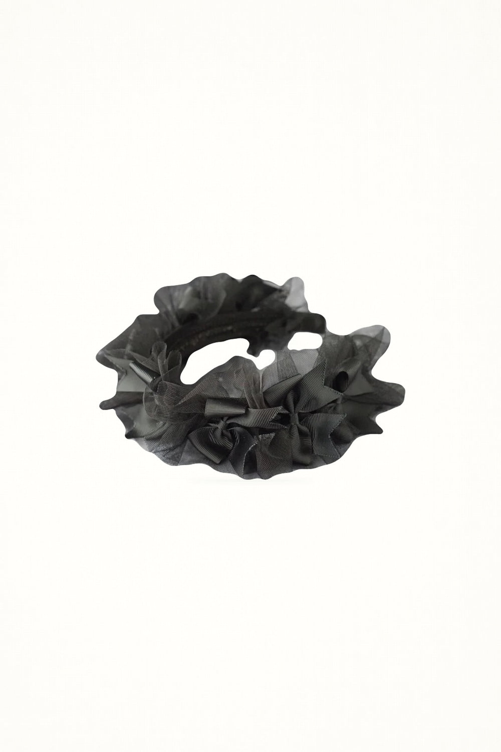 Dark Punk Lace Organza Headband - Headwear