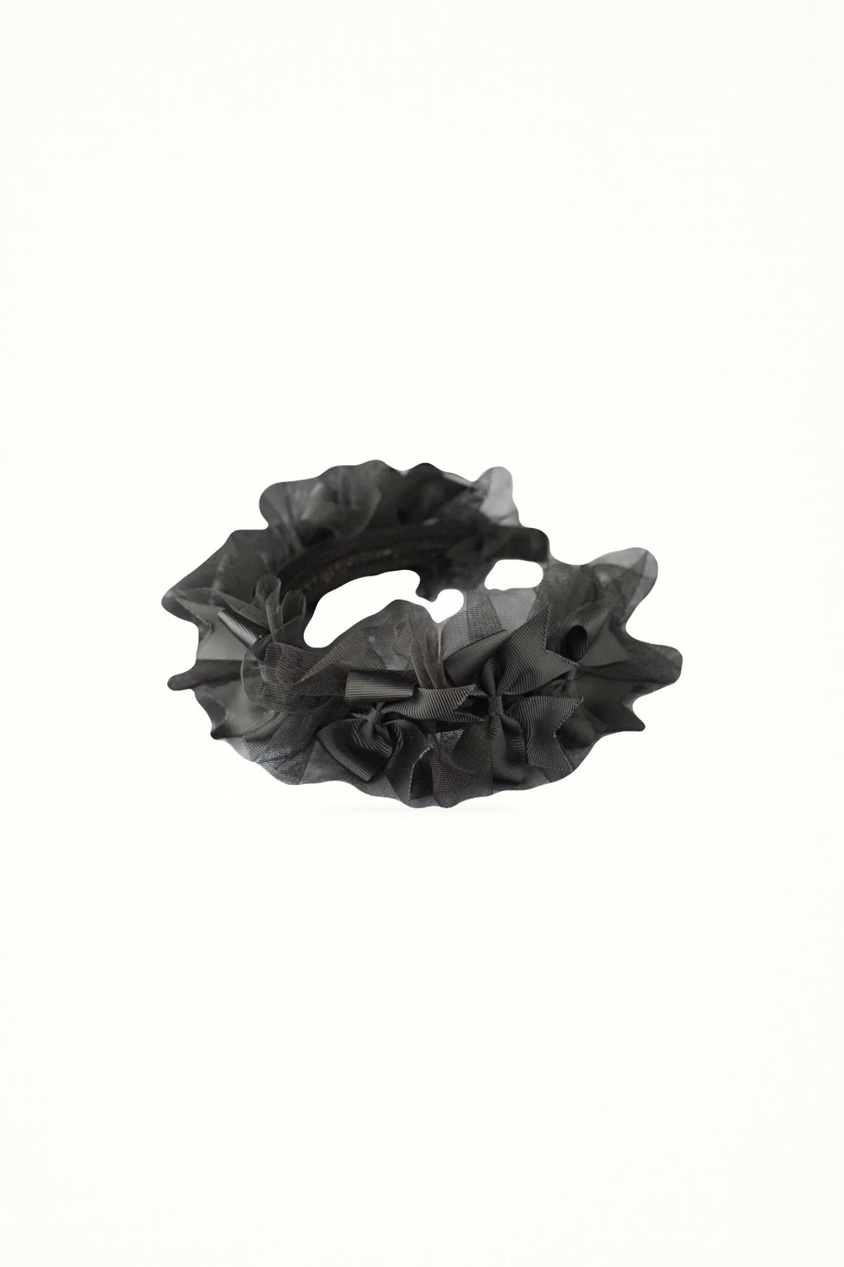 Dark Punk Lace Organza Headband - Headwear