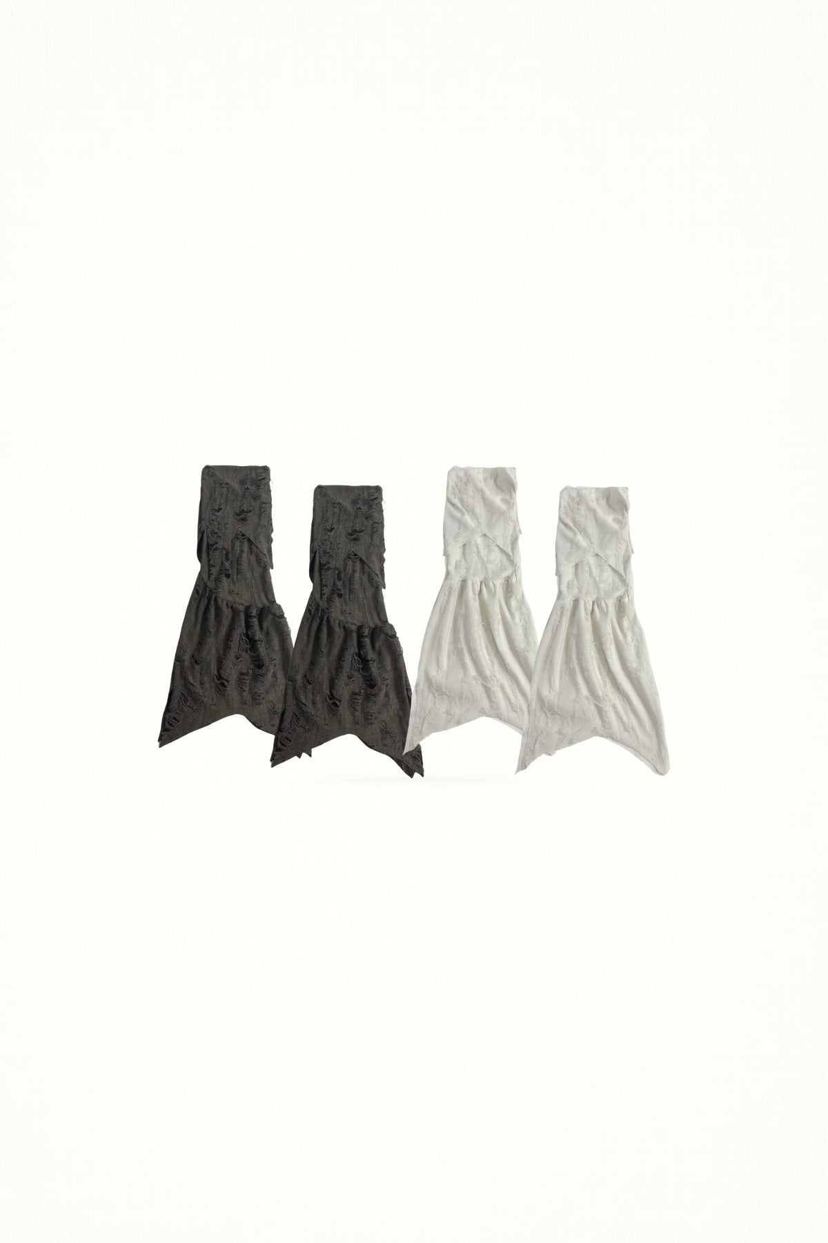 White Socks - Distressed Asymmetric - Leg Gaiters
