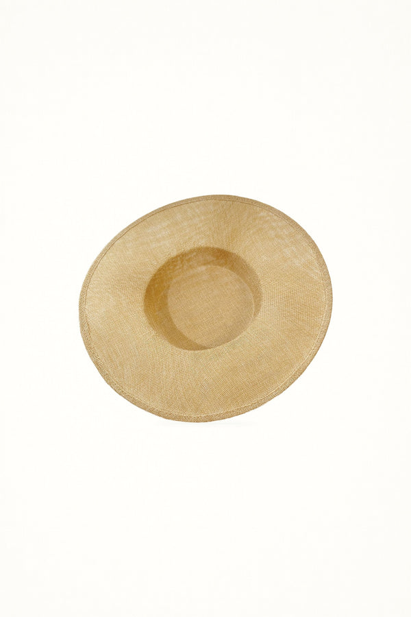 Khaki Linen Flat-Top Hat - Headwear