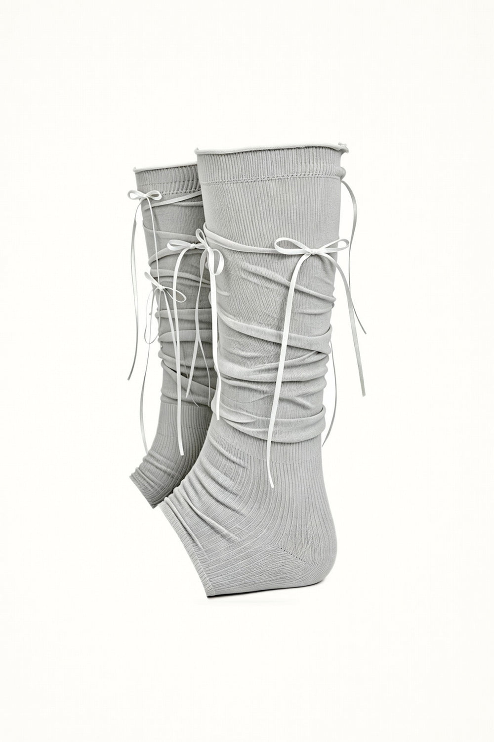 White Socks - Ribbon Slouch Socks - Calf Length