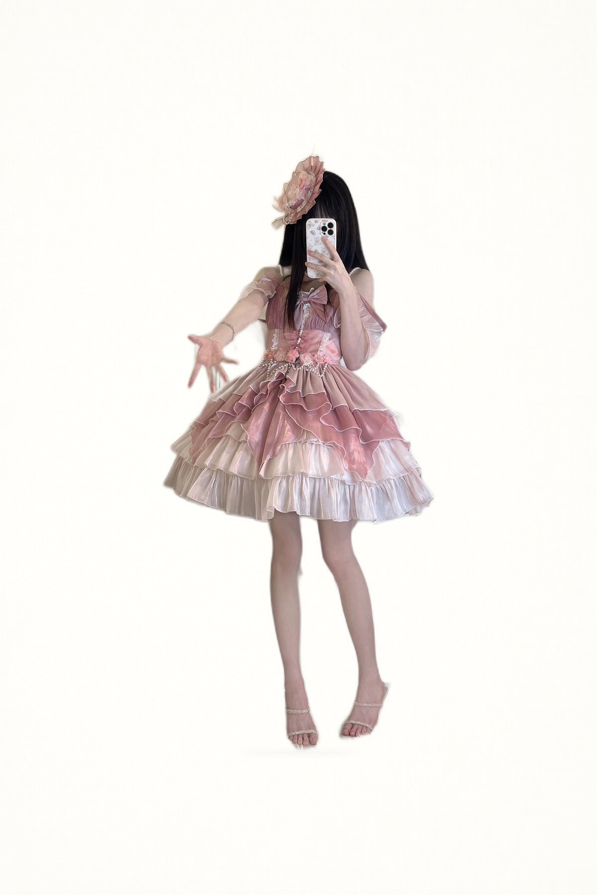 Creamy - Pink Bridal - Layered JSK Dress