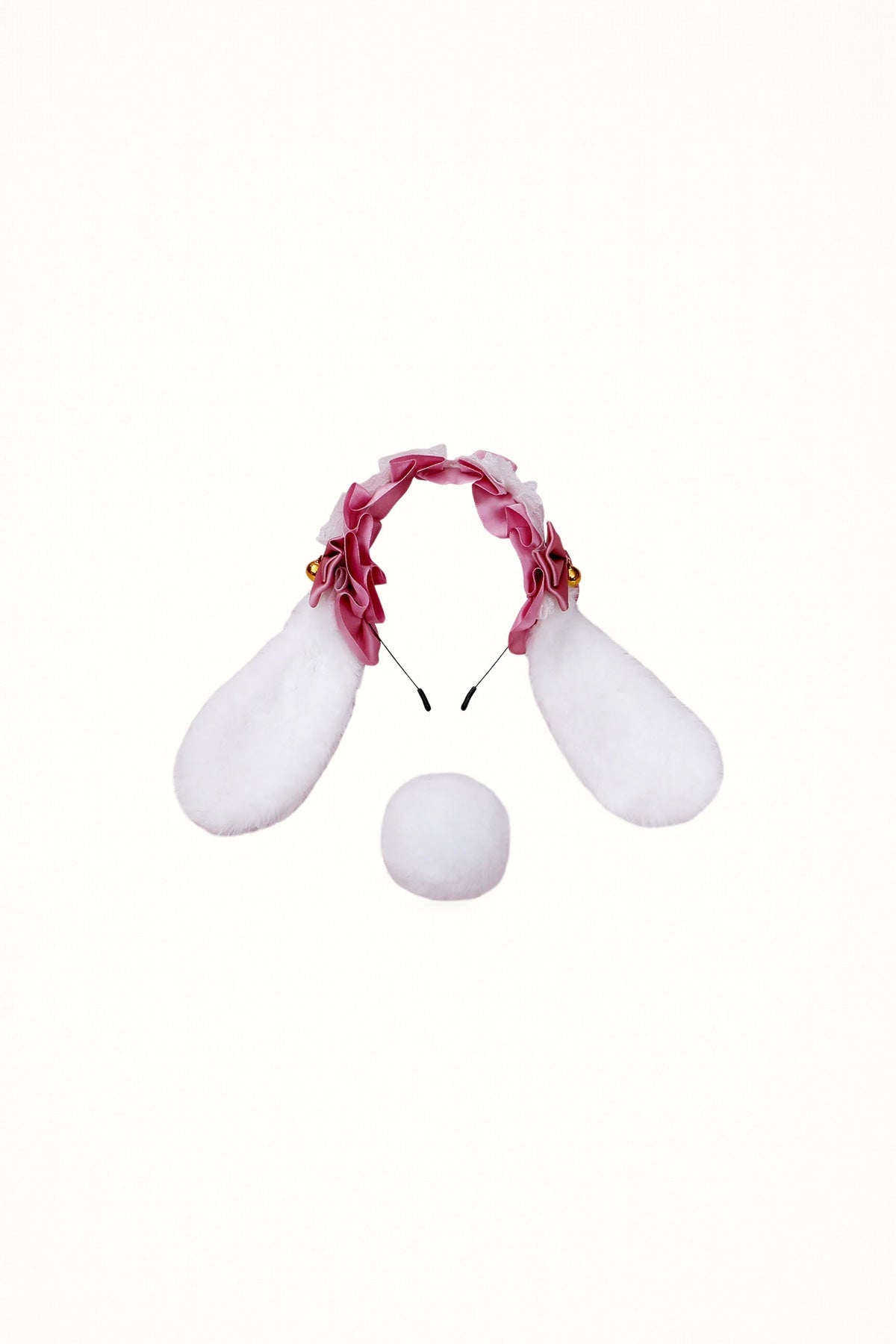 Lace Ribbon Rabbit Ear Headband - Headwear