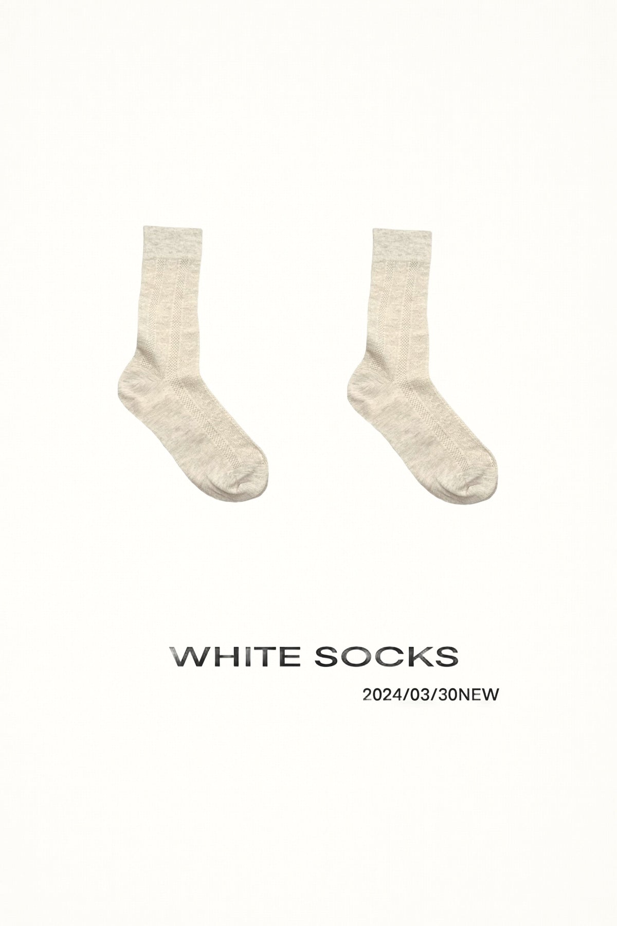 White Socks - Macaron Crew Socks - Slouchy Cuff