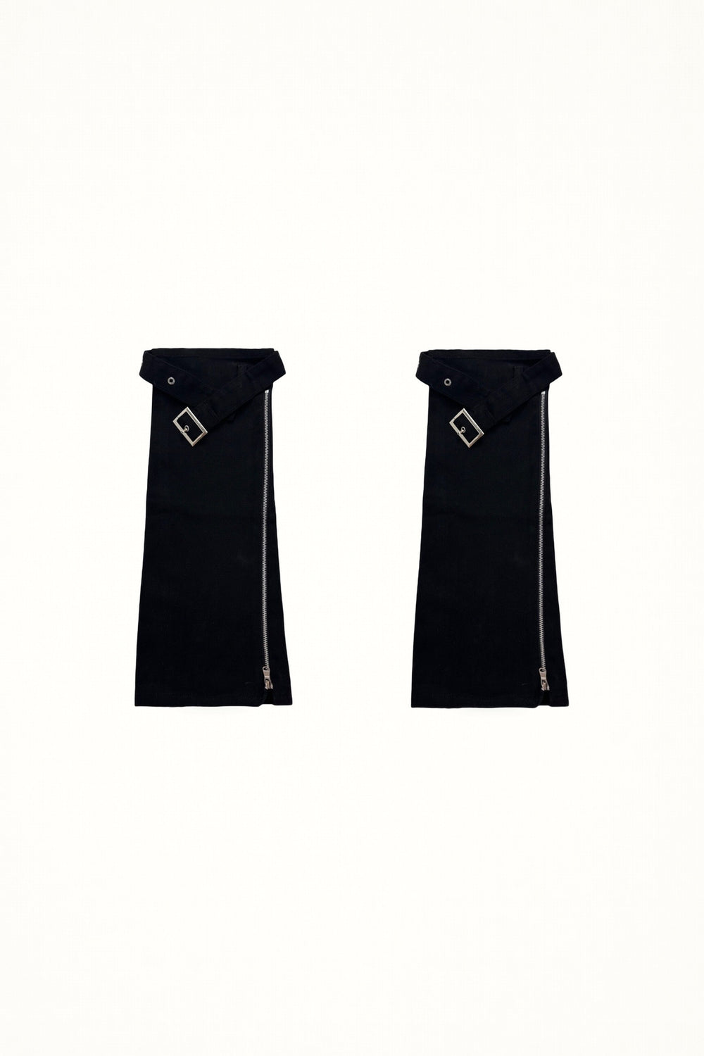 White Socks - Zipper Stack - Black Calf Leg Covers