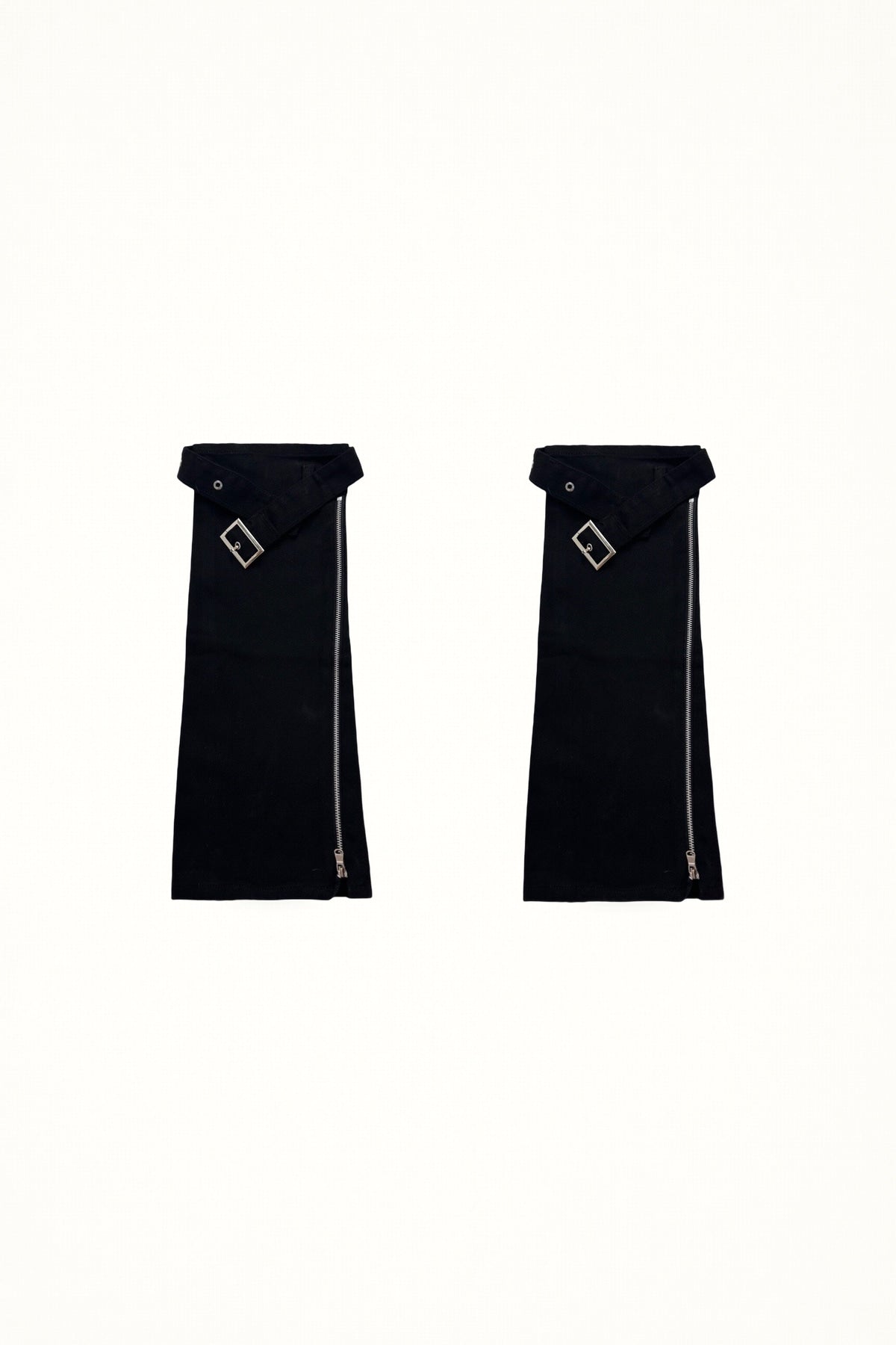 White Socks - Zipper Stack - Black Calf Leg Covers