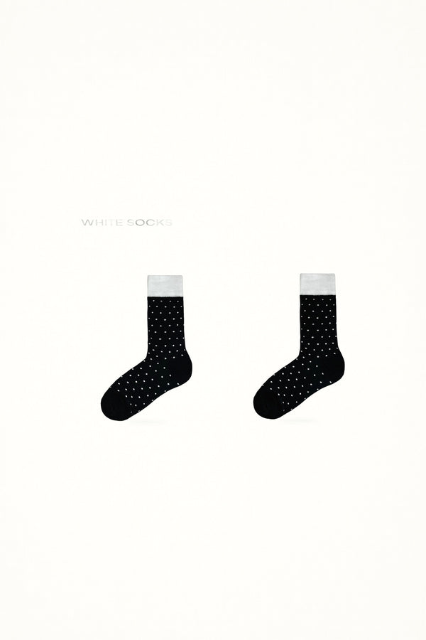 White Socks - Polka Dot Mesh - Slouch Socks