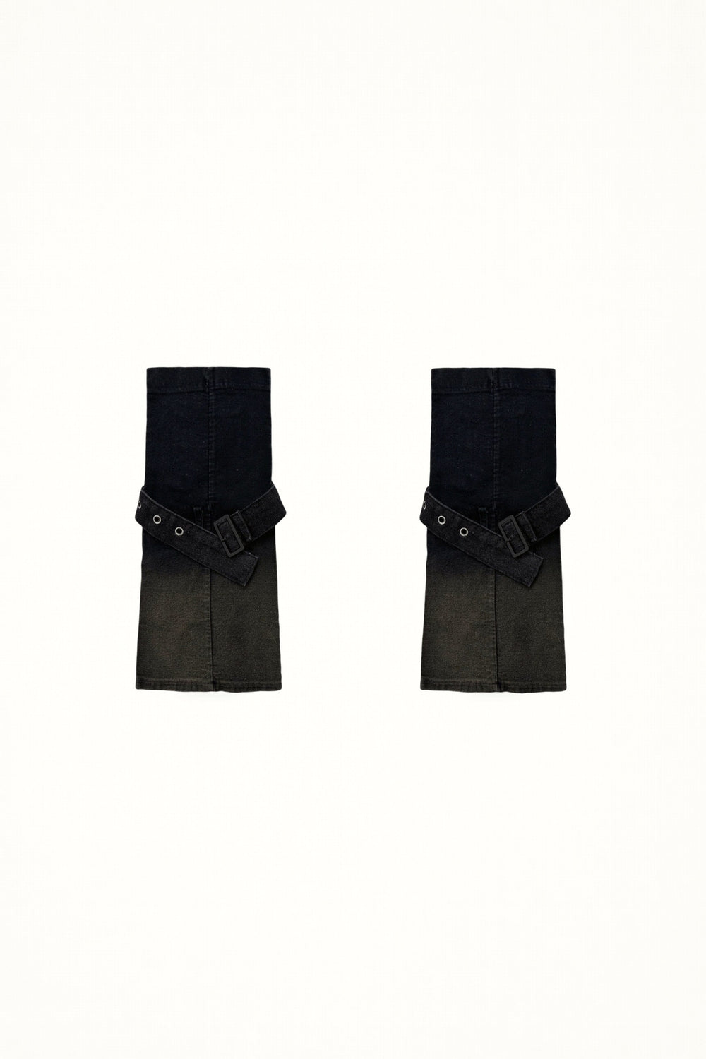 White Socks - Denim Strap - Mid-Calf Leg Warmers