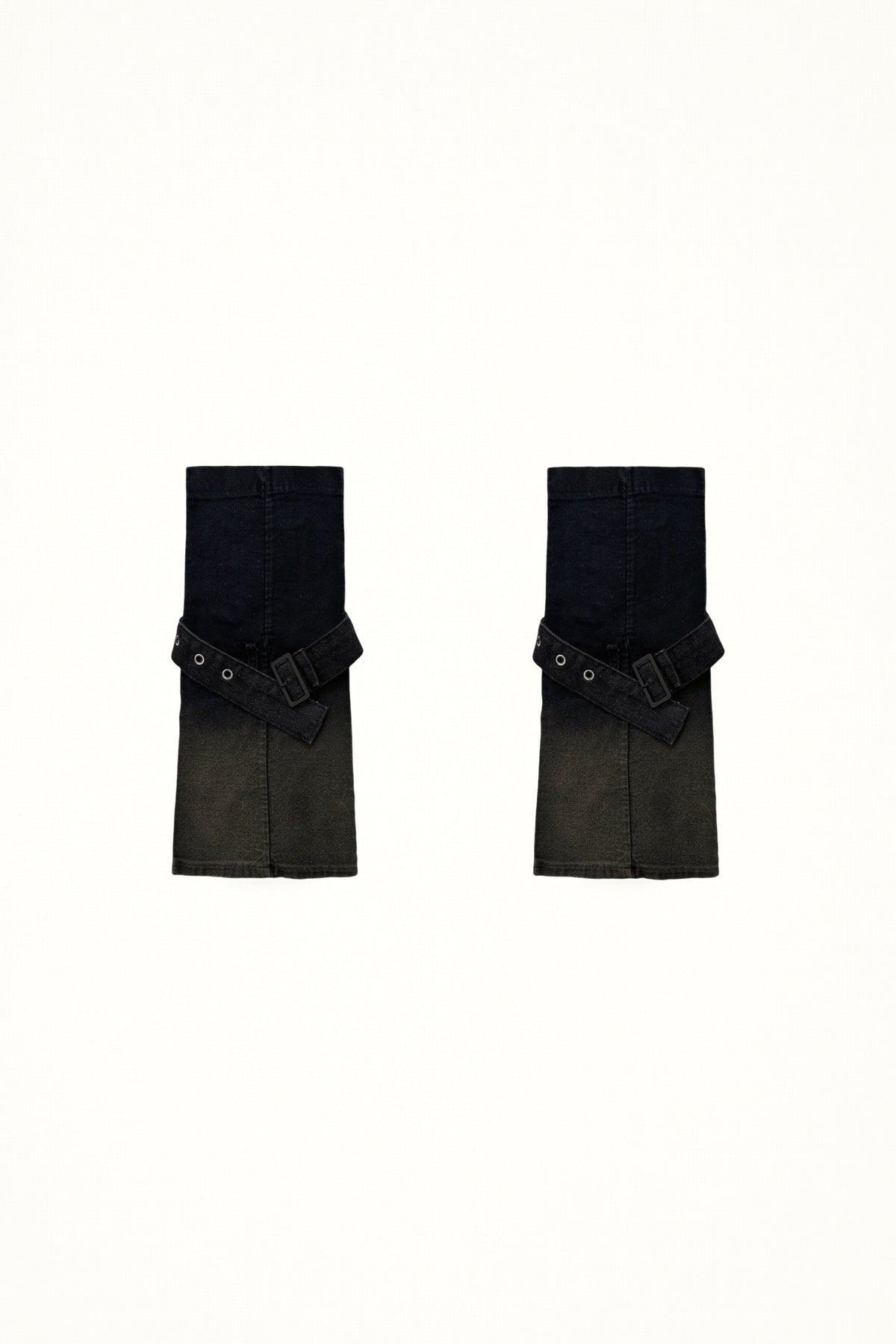 White Socks - Denim Strap - Mid-Calf Leg Warmers