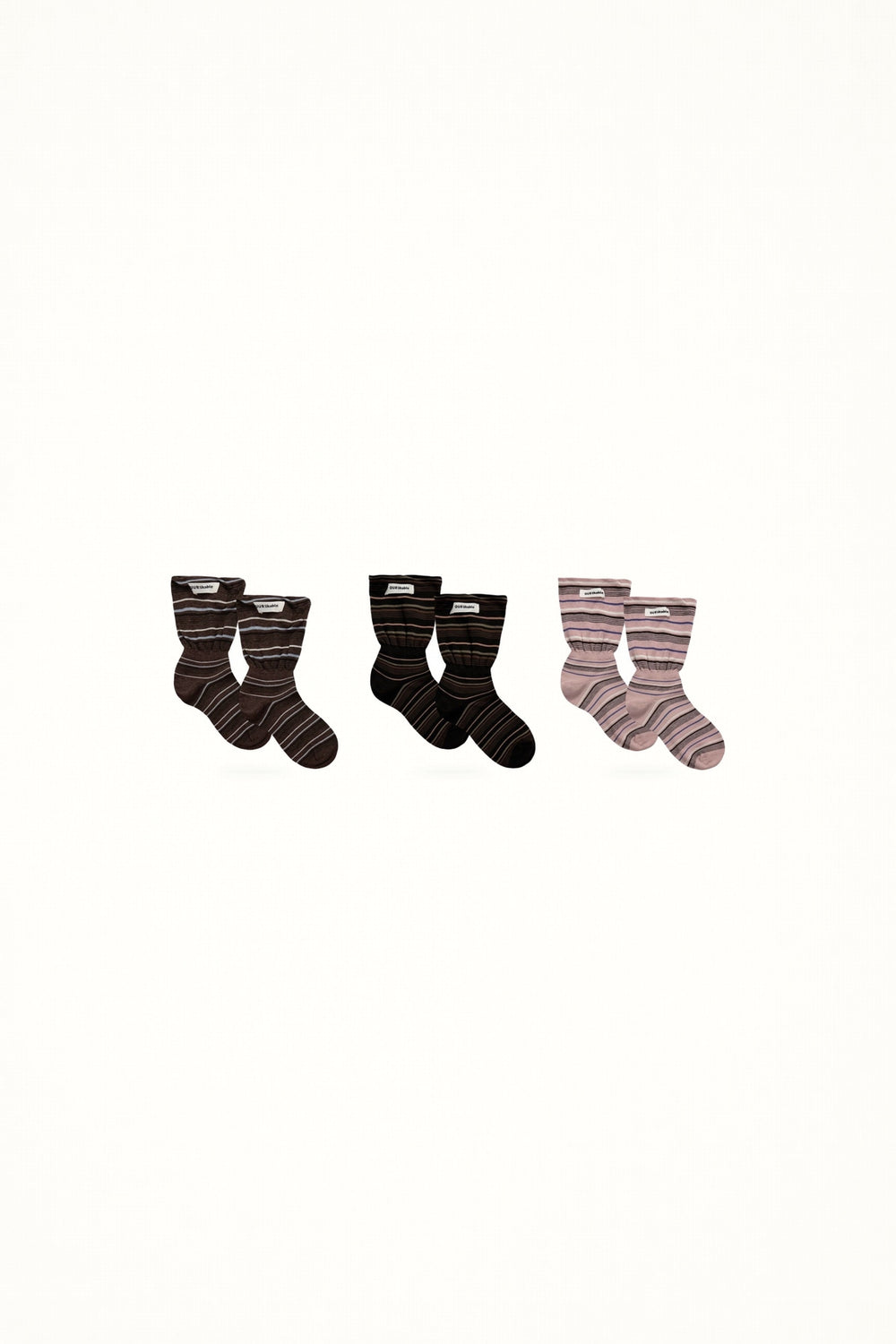 White Socks - Fine Stripe Calf Socks - Soft Cuff