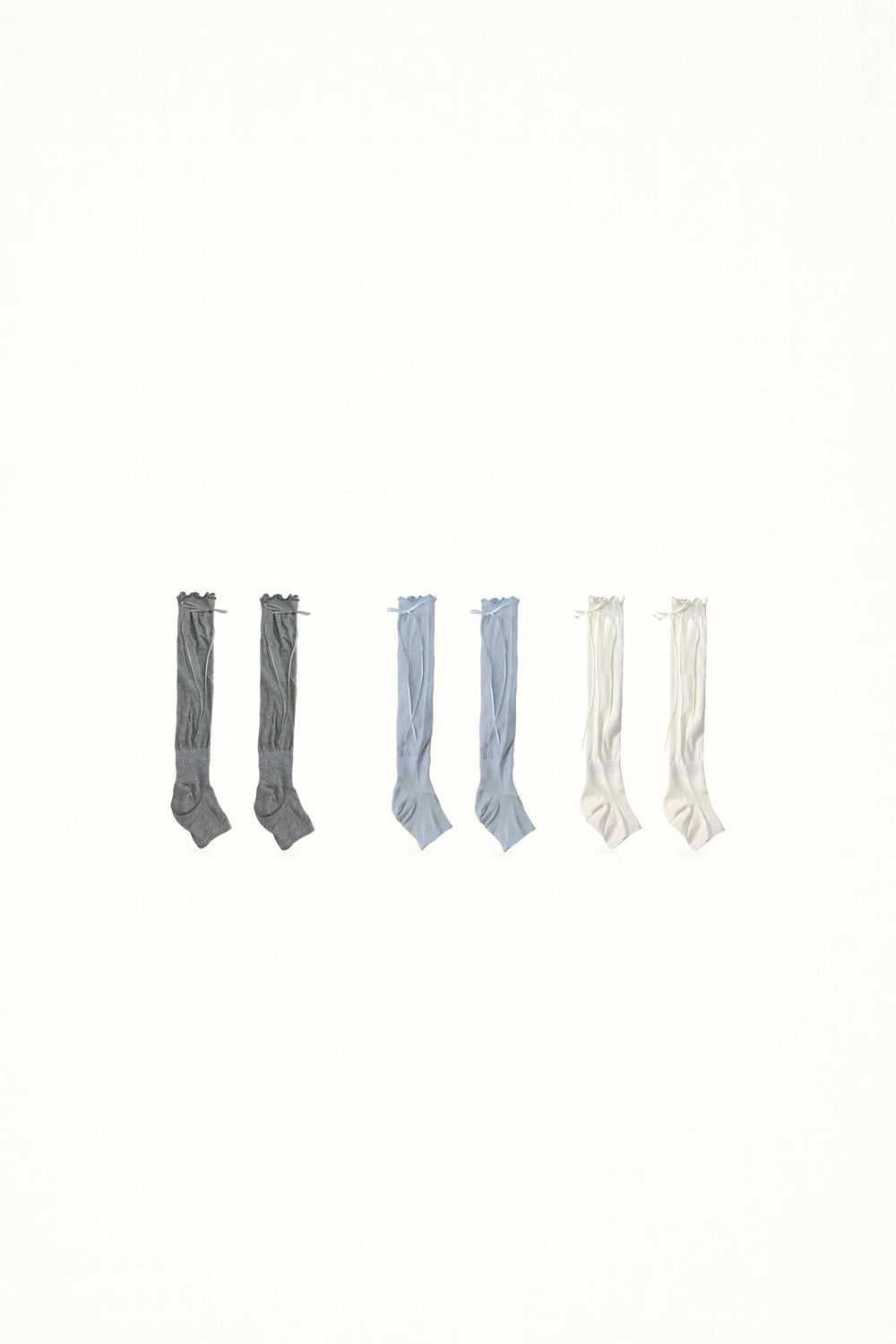 White Socks - Ribbon Wrap Calf Socks - Multi-Pack Options