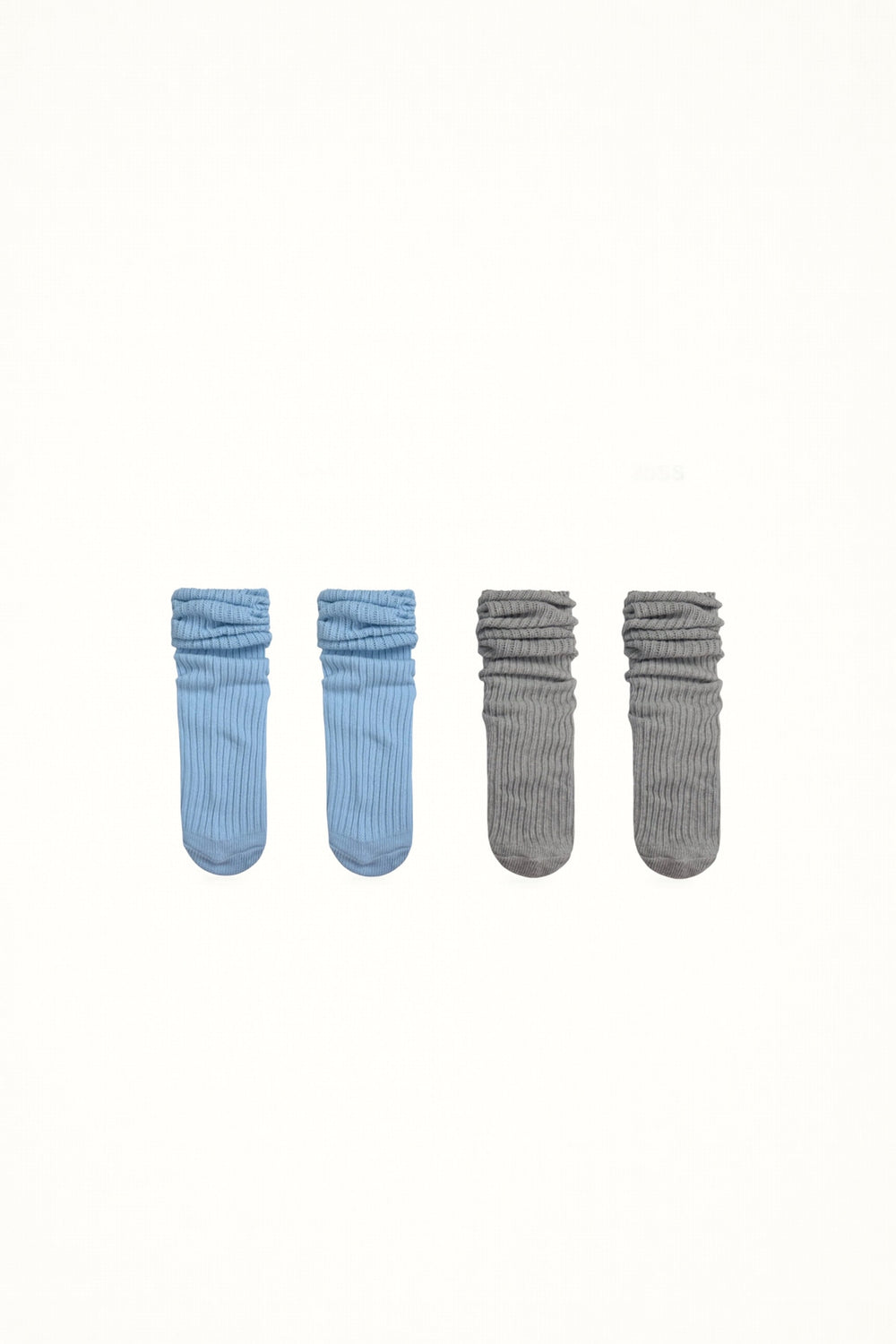 White Socks - Ribbed Slouch Socks - Mid-Calf