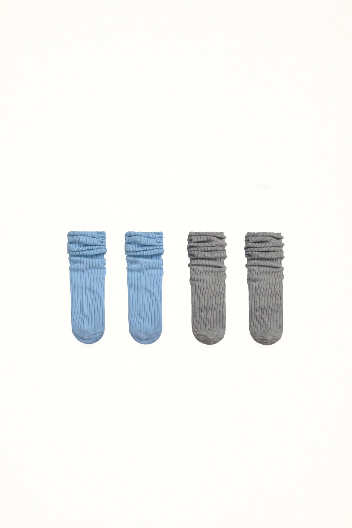 White Socks - Ribbed Slouch Socks - Mid-Calf