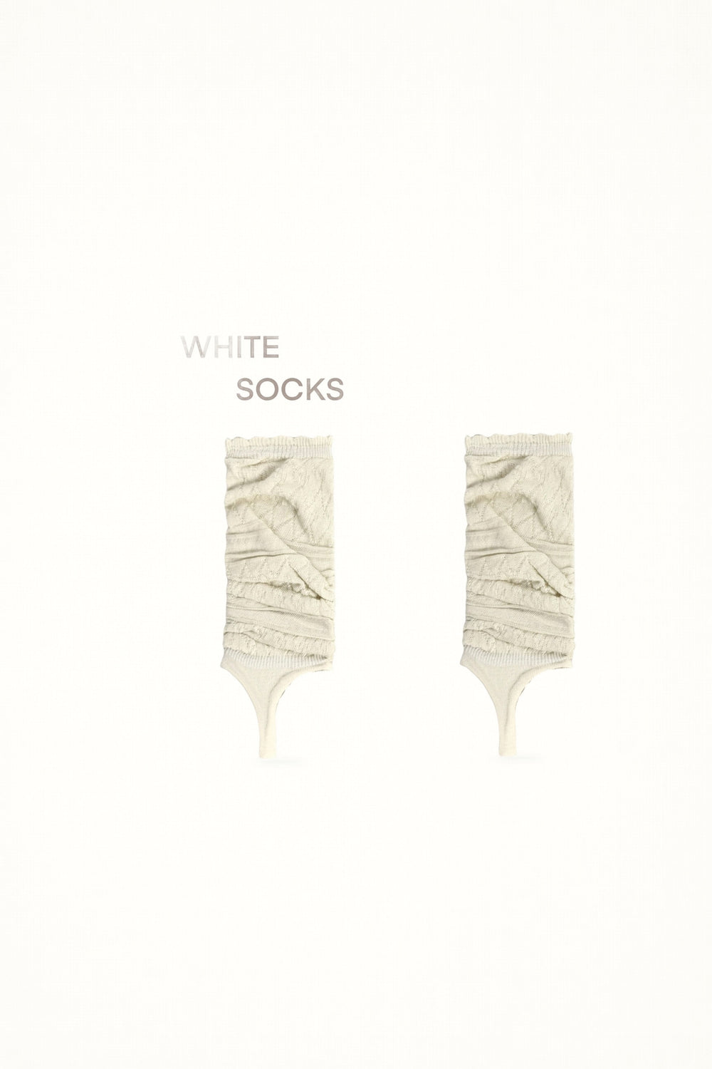White Socks - Openwork Slouchy Knit - Sock Covers