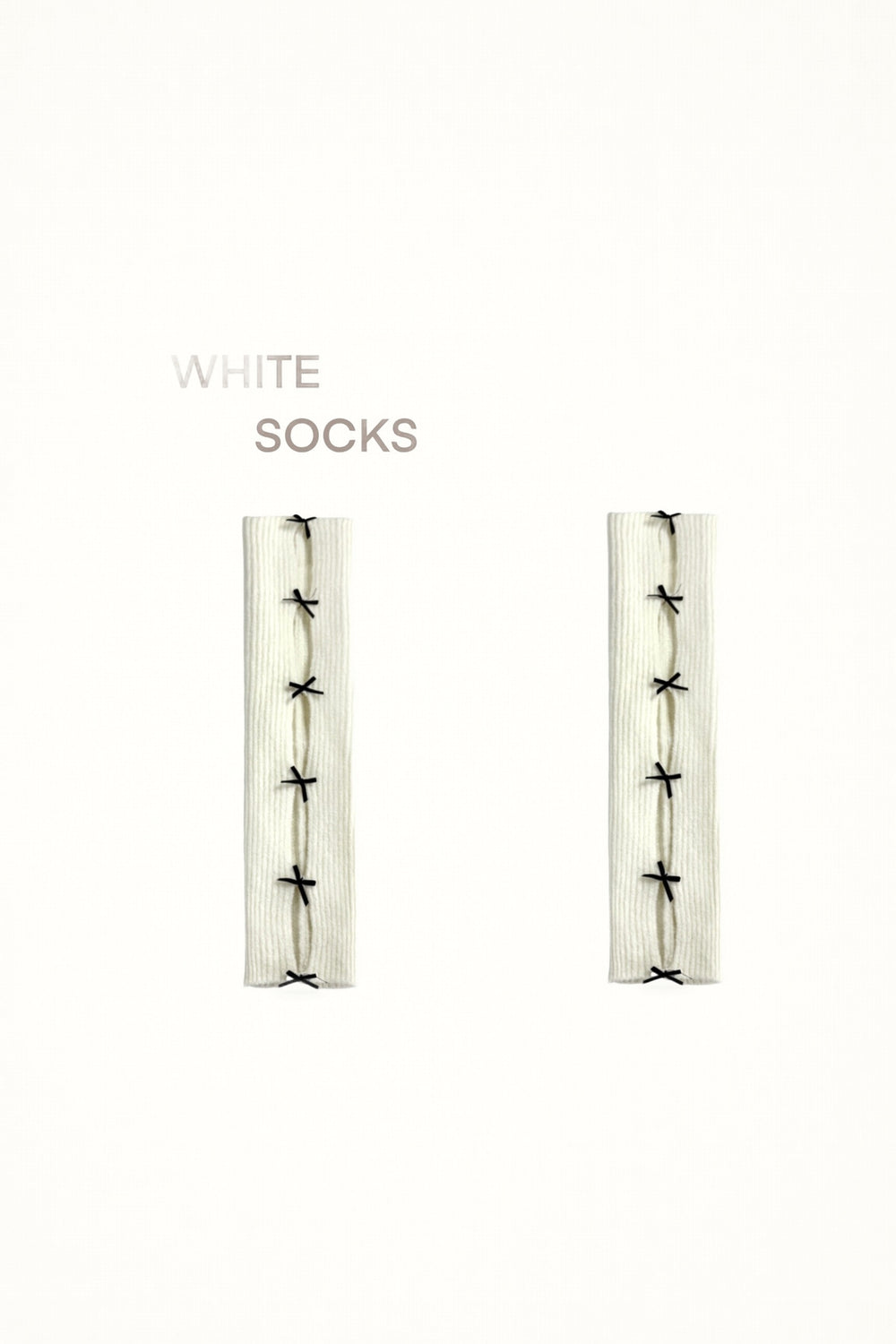 White Socks - Sweet Lolita - Mid-calf socks with bow-accented