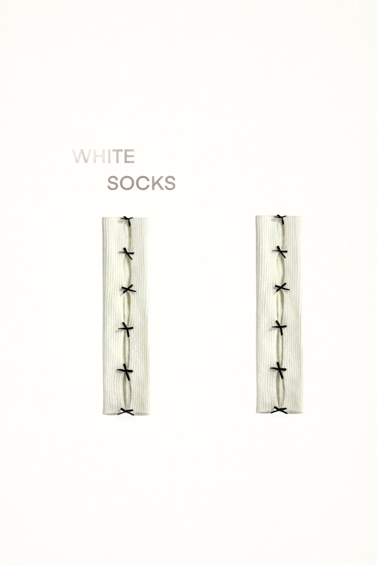 White Socks - Sweet Lolita - Mid-calf socks with bow-accented