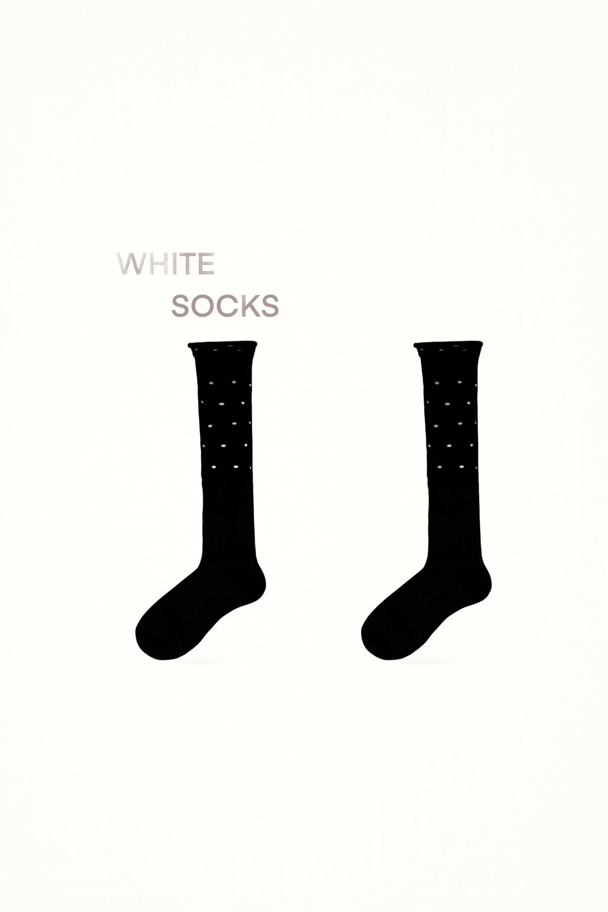 White Socks - Polka Dot Scalloped Lace Socks - Mid-calf cotton