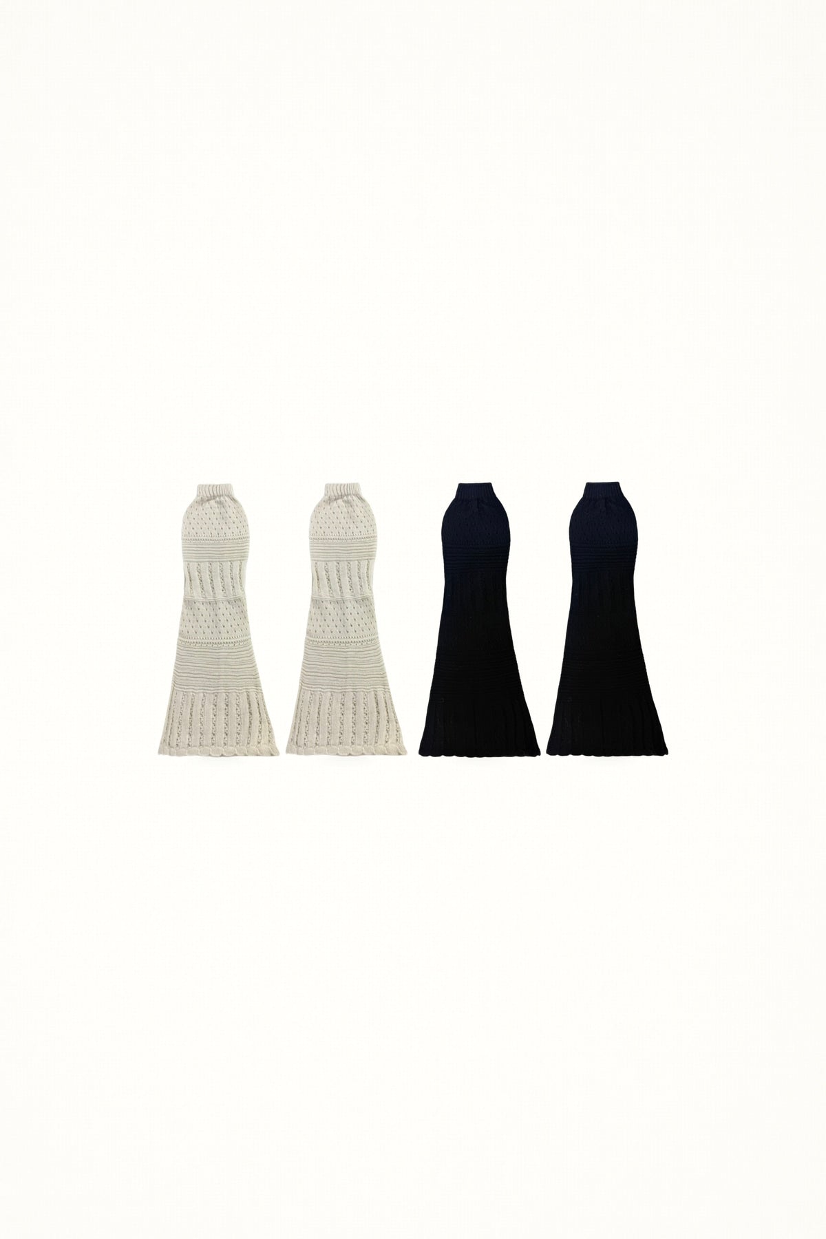 White Socks - Lolita Collection - Ribbed Knit Slouchy Mid-Calf