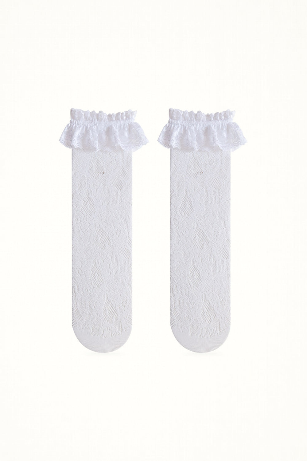 Lace-trim slouch socks