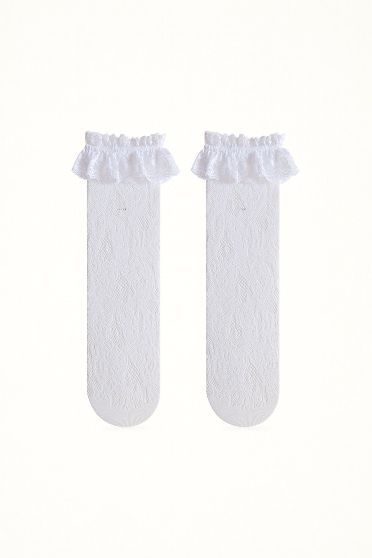 Lace-trim slouch socks