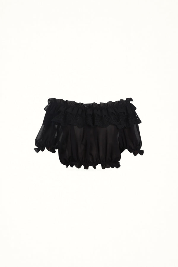 ZhiJinYuan - Boat Neck Chiffon Camisole - Blouse & Top