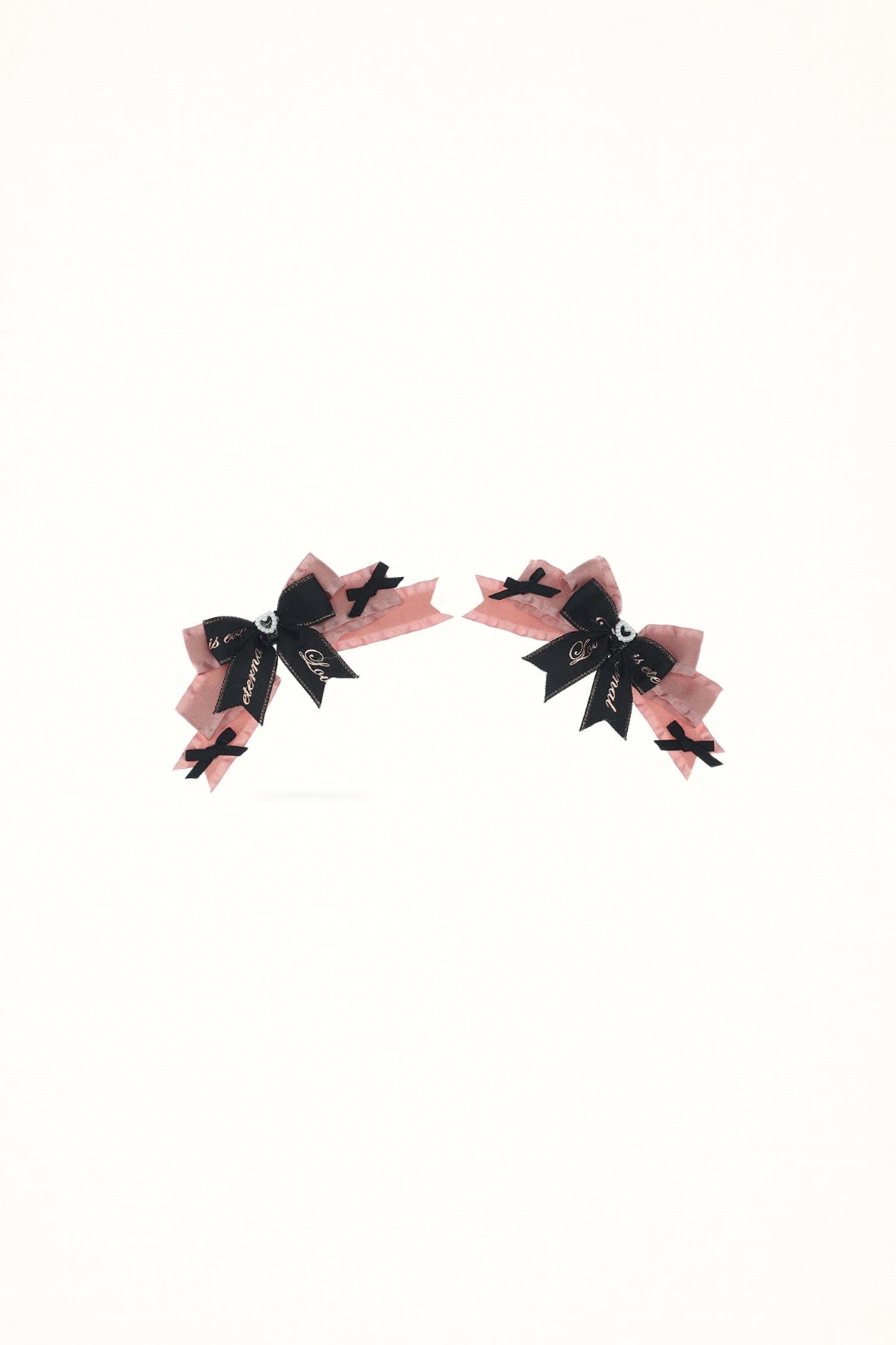 Celebration Day Pink and Black Bow Hairpin - Headwear
