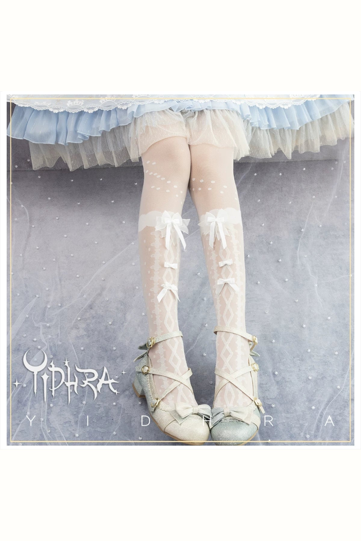 Yidhra Bridal Song ivory Lolita tights styled product view
