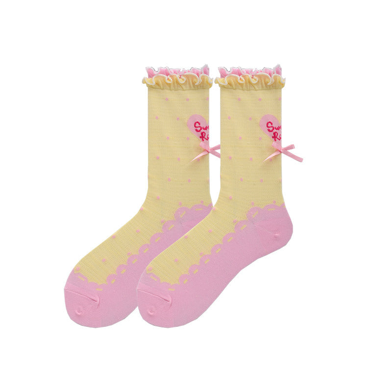 roji roji - Sweet Roji - Ruffled Heart Socks