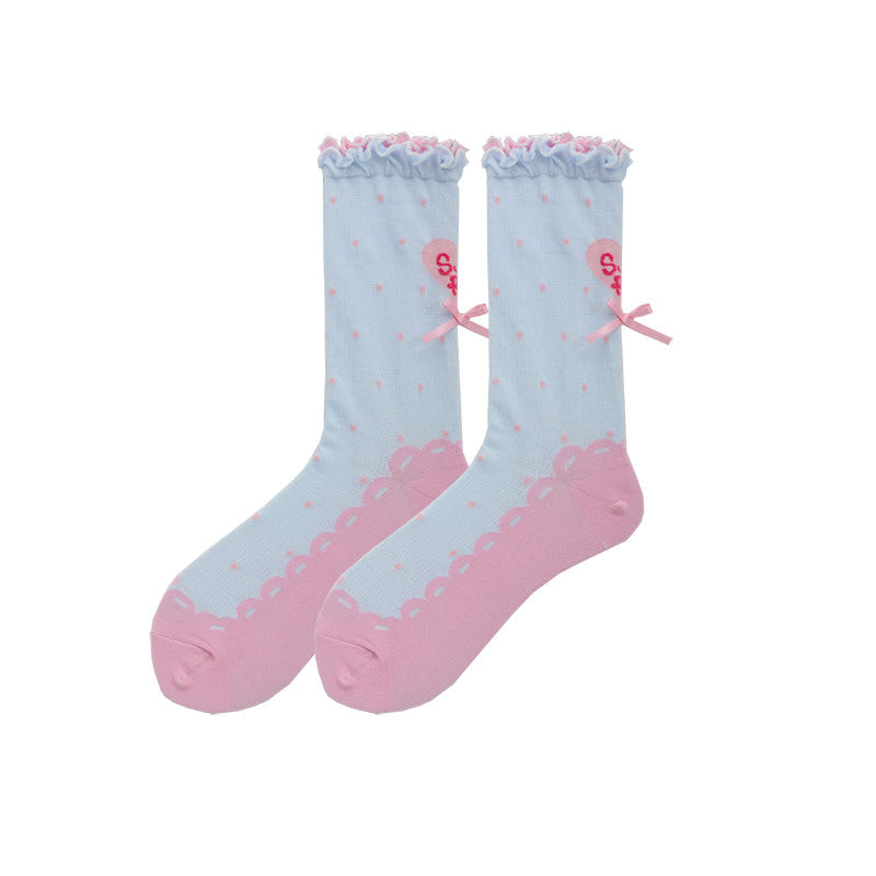 roji roji - Sweet Roji - Ruffled Heart Socks
