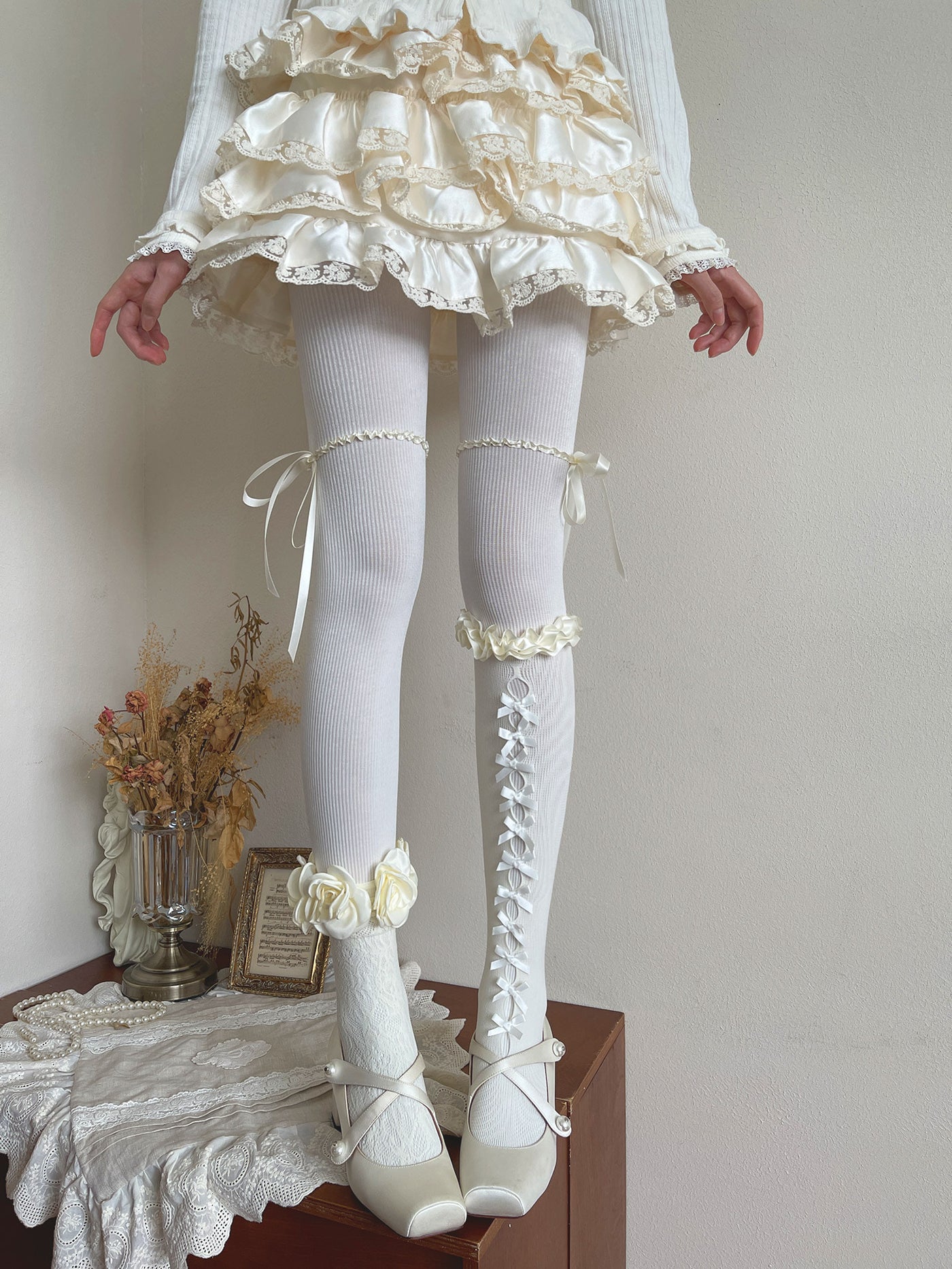 Sock Noble - Y2K Subculture Lolita Socks - Satin and lace