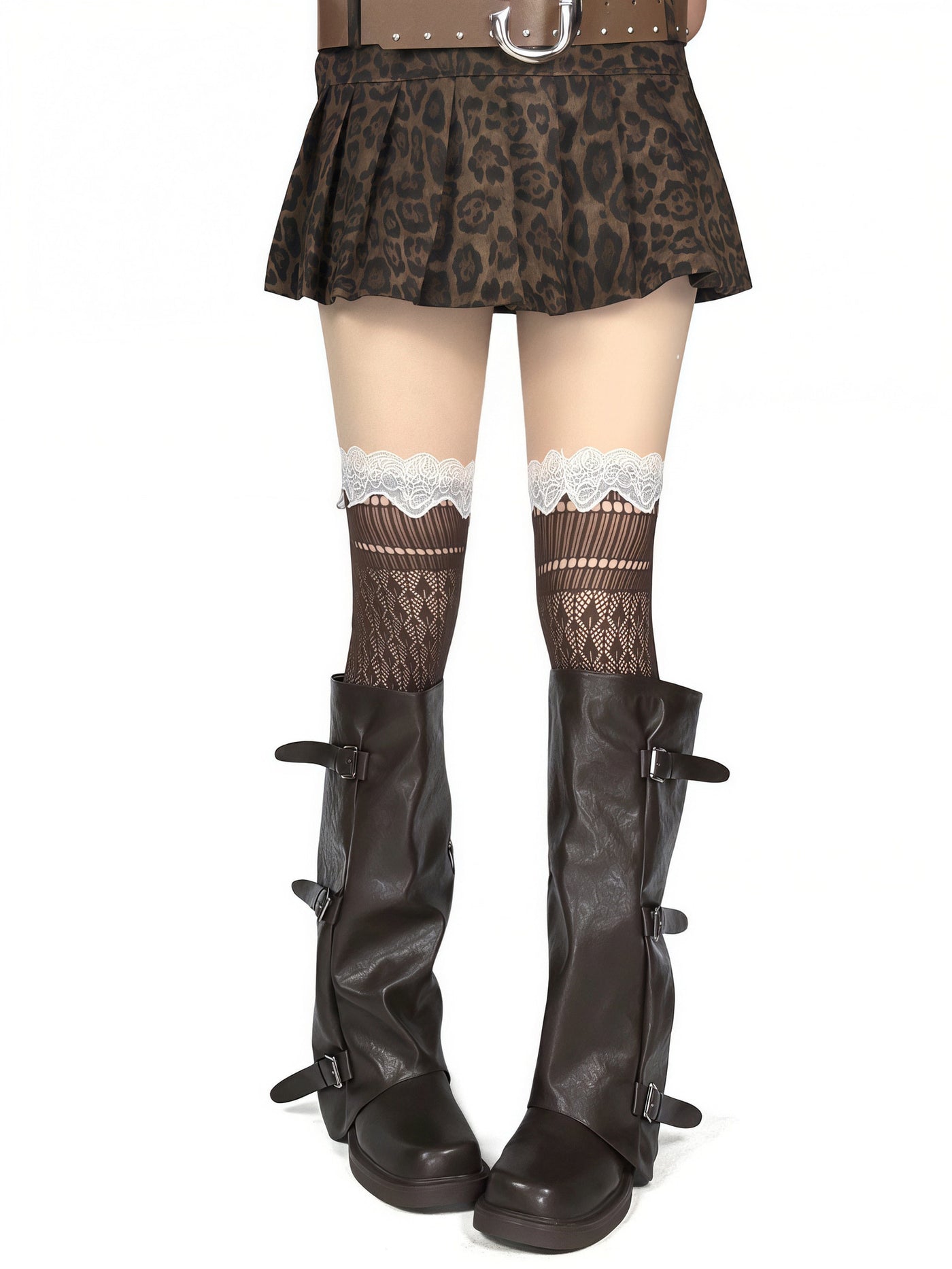 White Socks - Balletcore - Lace trim over-the-knee thigh-high socks