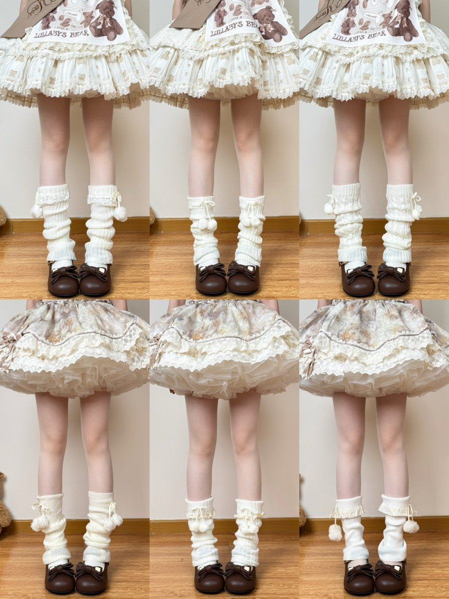 Chubby Bear Tales - Pom-Pom Sock Cuff - Individually Selectable Lolita
