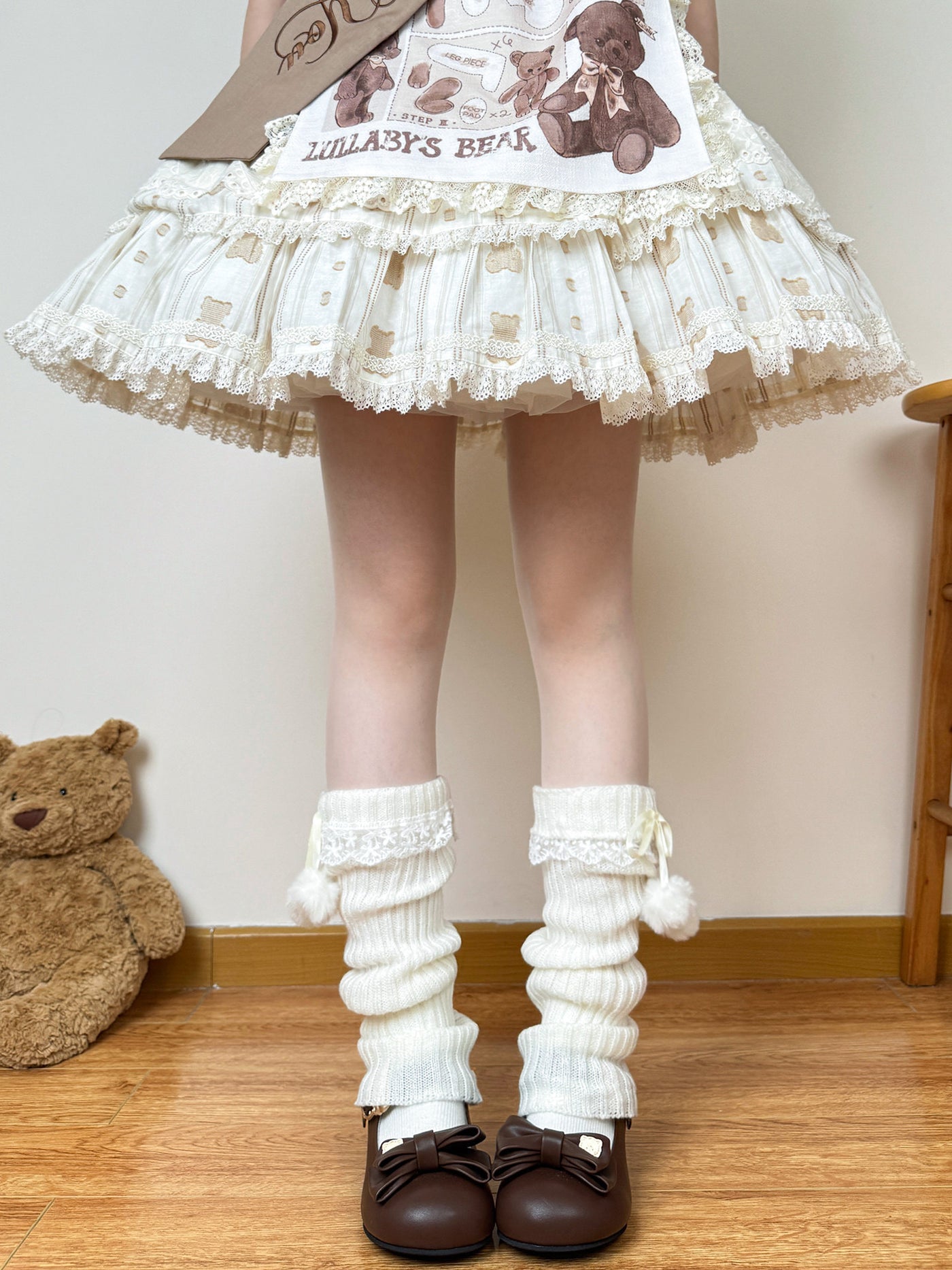 Chubby Bear Tales - Pom-Pom Sock Cuff - Individually Selectable Lolita