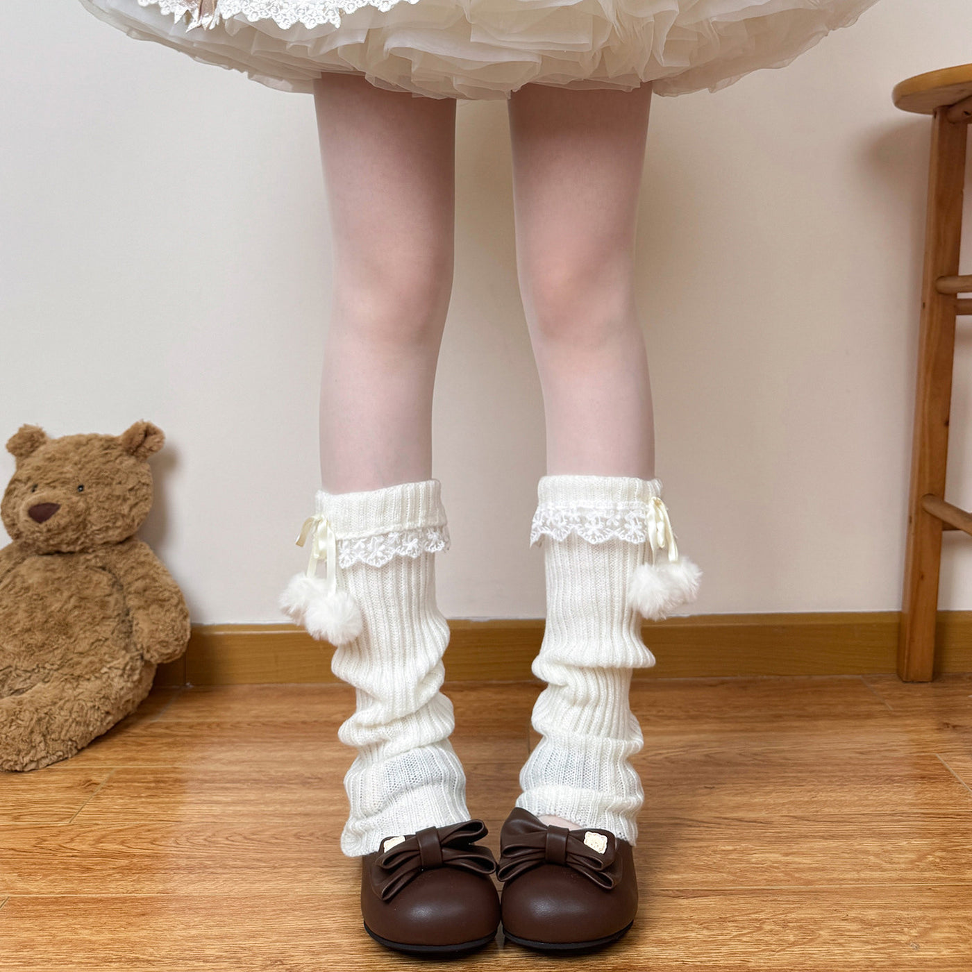 Chubby Bear Tales - Pom-Pom Sock Cuff - Individually Selectable Lolita