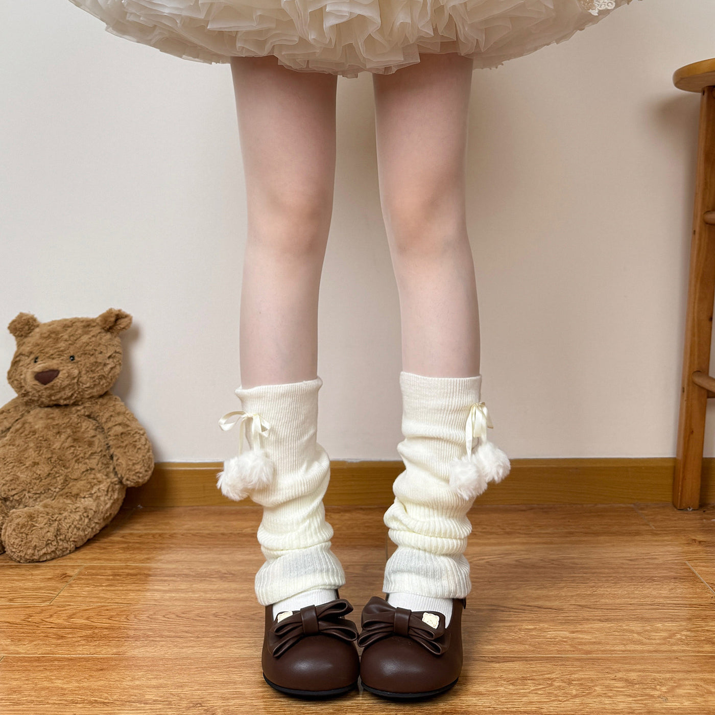 Chubby Bear Tales - Pom-Pom Sock Cuff - Individually Selectable Lolita