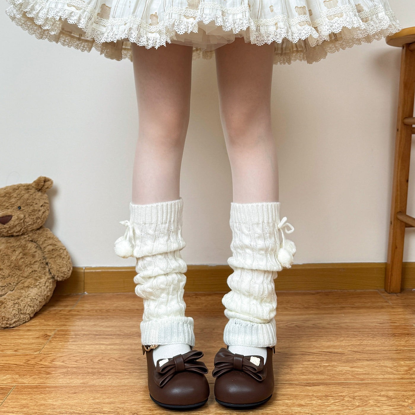 Chubby Bear Tales - Pom-Pom Sock Cuff - Individually Selectable Lolita