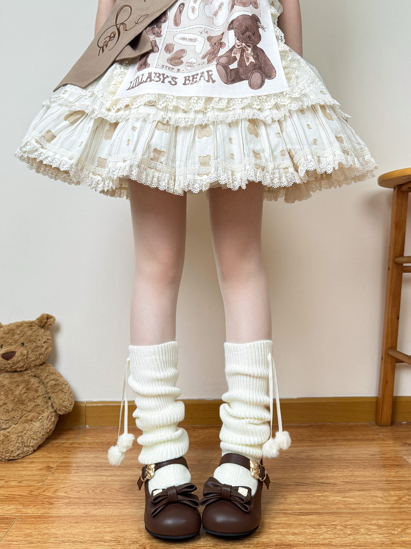 Chubby Bear Tales - Pom-Pom Sock Cuff - Individually Selectable Lolita