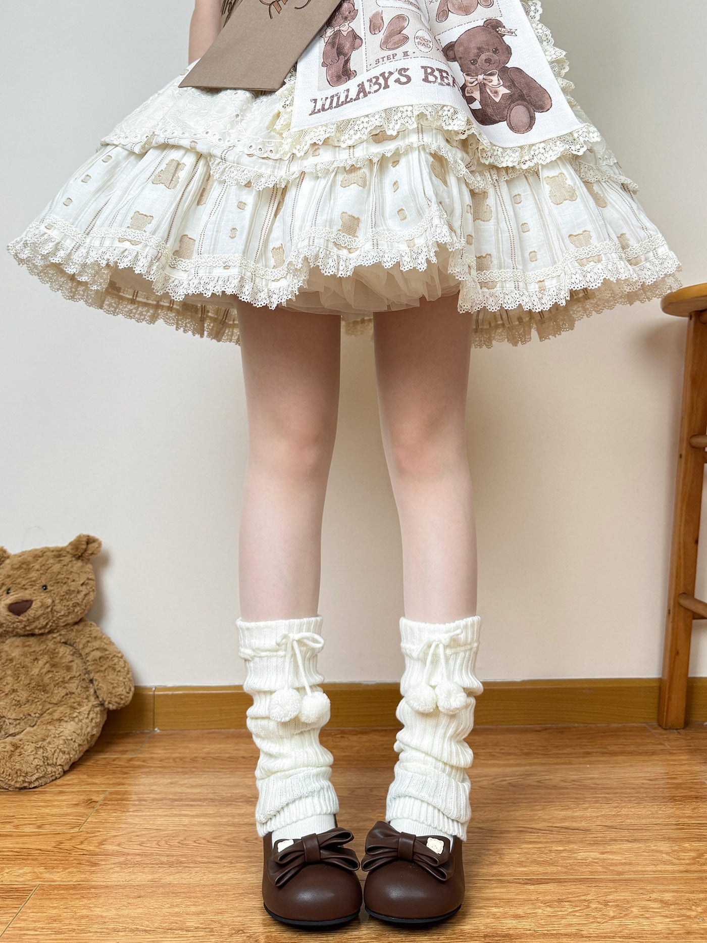 Chubby Bear Tales - Pom-Pom Sock Cuff - Individually Selectable Lolita