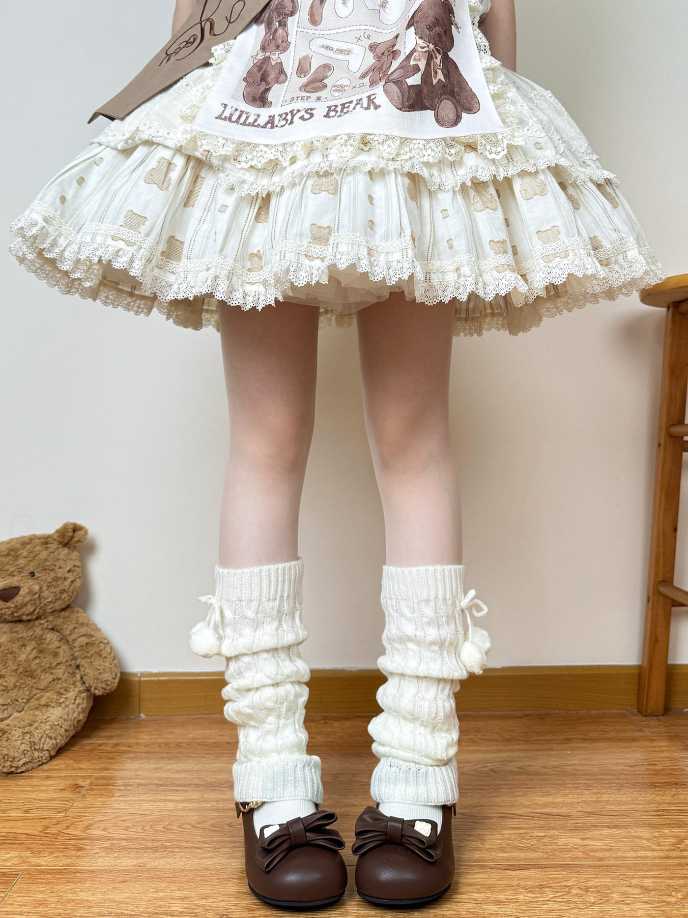Chubby Bear Tales - Pom-Pom Sock Cuff - Individually Selectable Lolita
