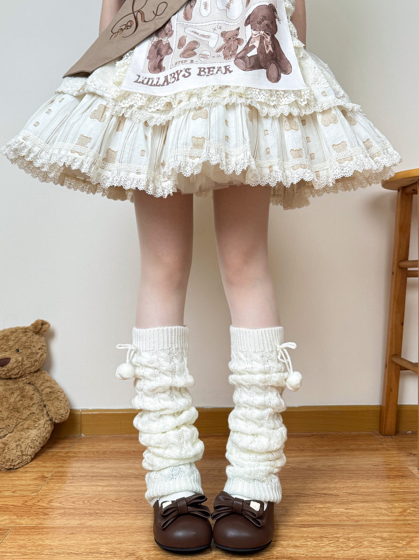 Chubby Bear Tales - Pom-Pom Sock Cuff - Individually Selectable Lolita