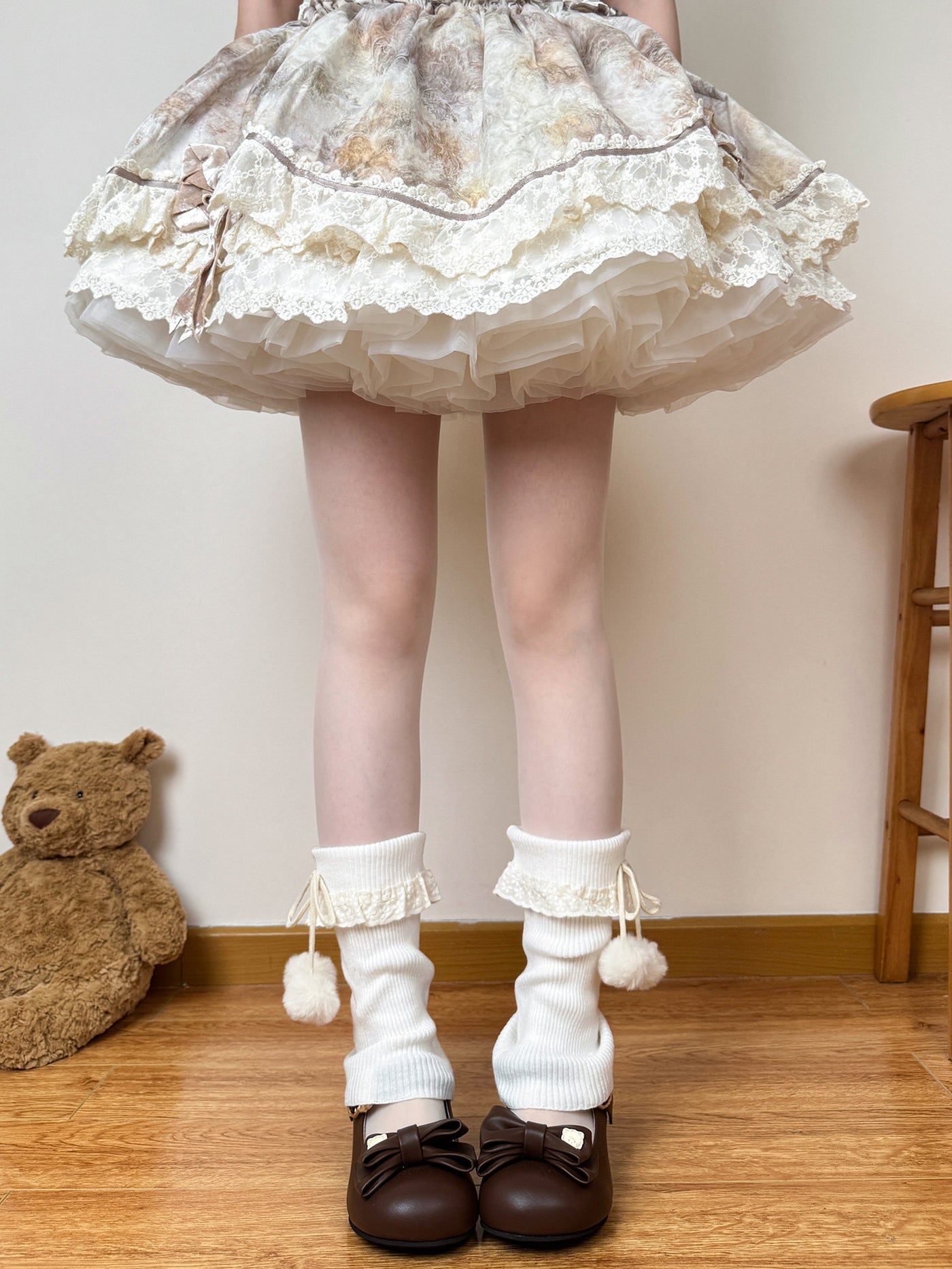 Chubby Bear Tales - Pom-Pom Sock Cuff - Individually Selectable Lolita