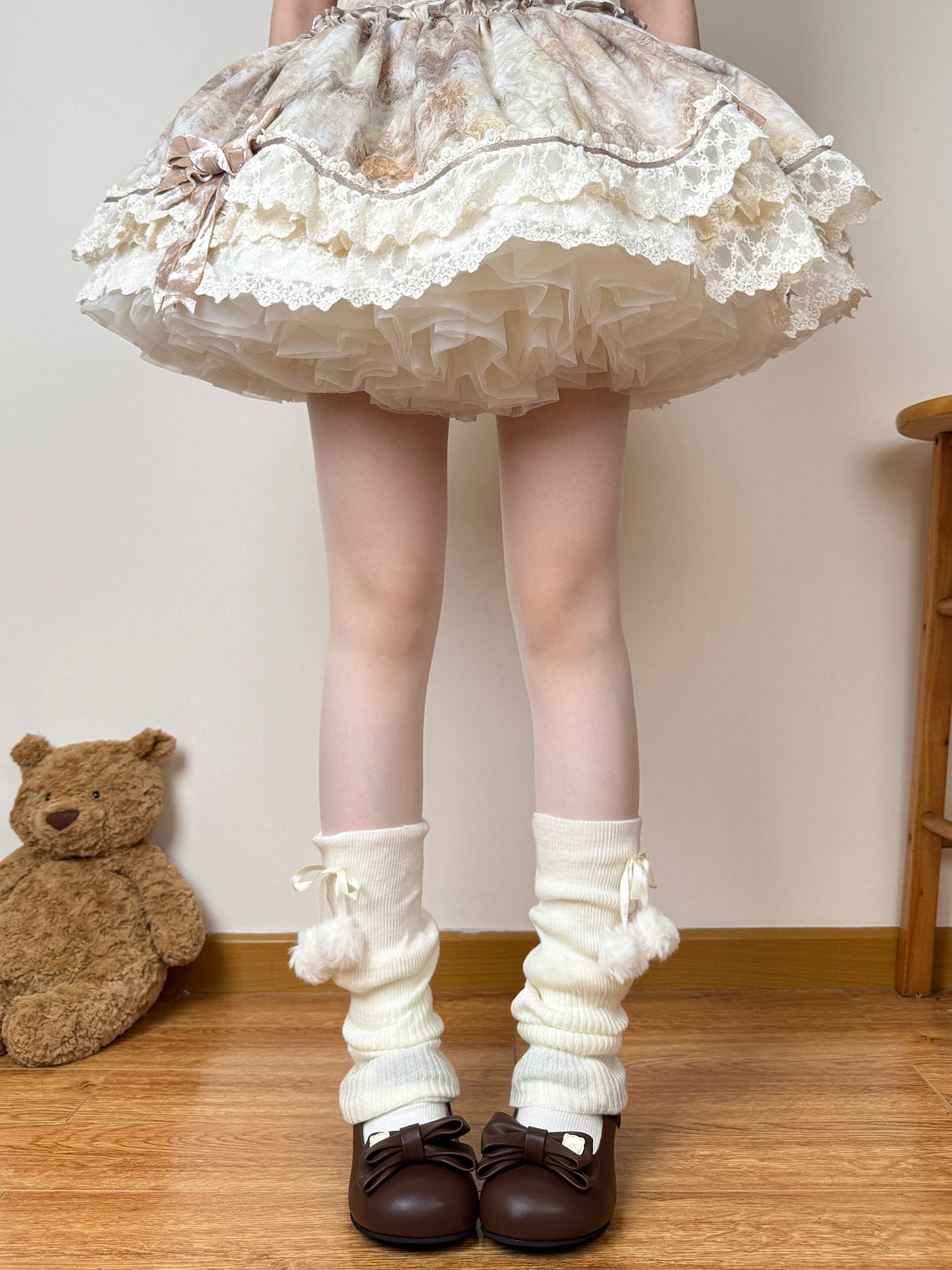 Chubby Bear Tales - Pom-Pom Sock Cuff - Individually Selectable Lolita