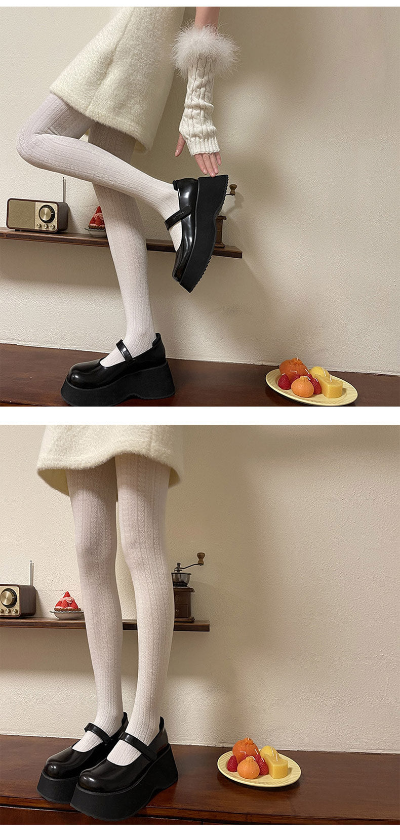 Sock Noble - Sweet Lolita Heart Tights - Stretchy one-size