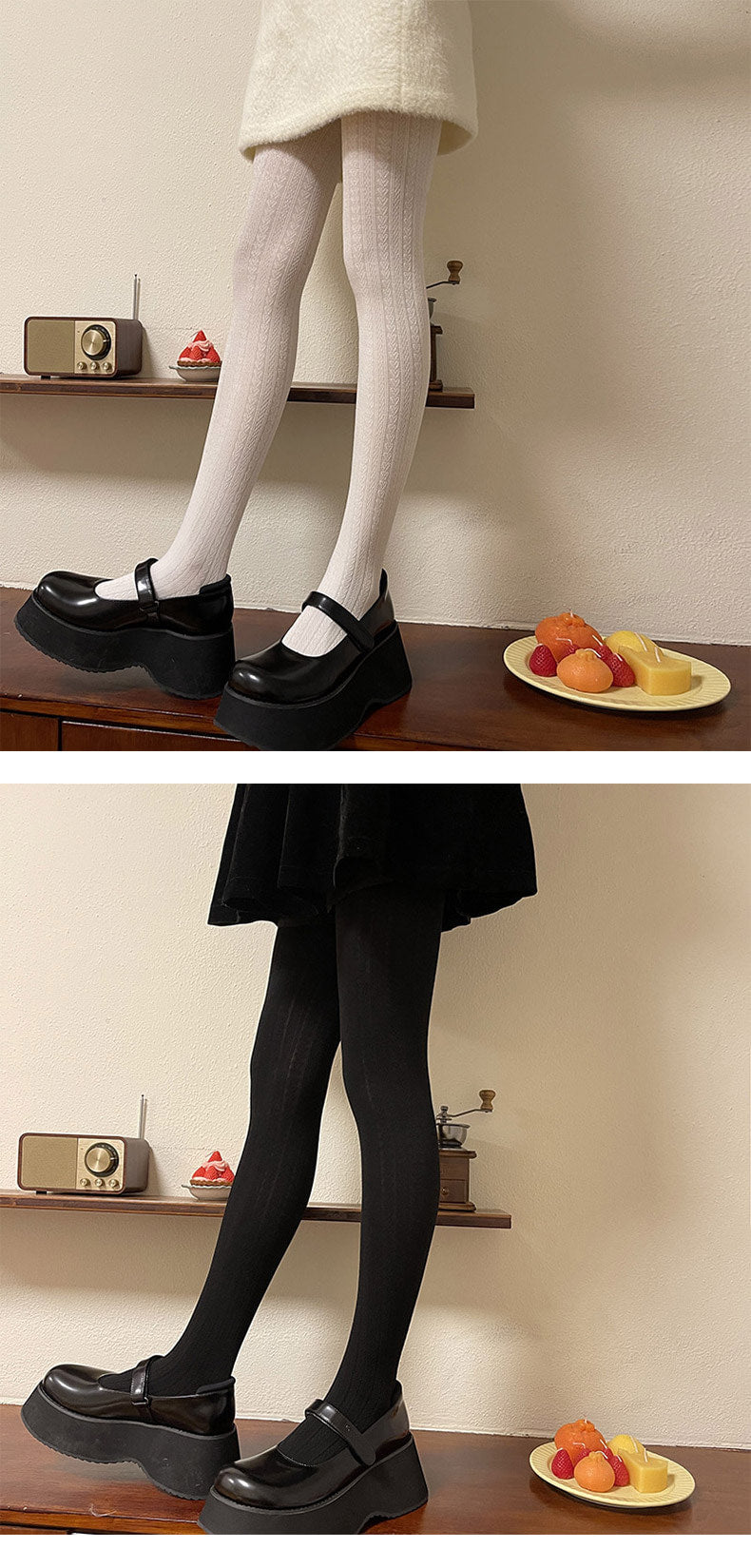 Sock Noble - Sweet Lolita Heart Tights - Stretchy one-size